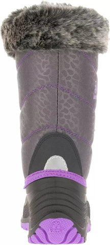 Kamik Girl's Snowgypsy3 Purple Fashion Waterproof Rounded Toe Kids Snow Boots 5