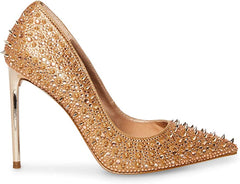 Steve Madden Various Rose Gold Sexy Stiletto Rhinestone Embellished Dress Pumps