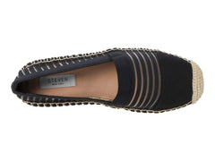 Steven By Steve Madden Haleen Espadrille Slip-On Loafer Shoe Black Mesh