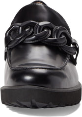 Cole Haan Geneva Chain Black Leather Slip On Rounded Toe Classic Loafers