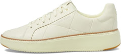 Cole Haan Grandpro Topspin Ivory Quilted Leather Lace Up Low Top Sneakers