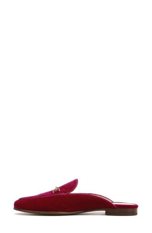 Sam Edelman Linnie Raspberry Embellished Slip On Almond Toe Flat Heeled Mules
