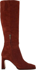 Sam Edelman Issabel Warm Chestnut Squared Toe Block Heel Fashion Knee High Boots