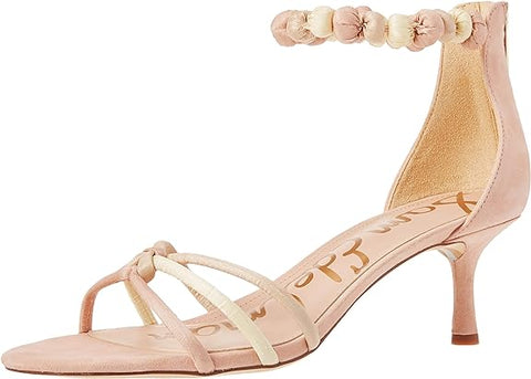 Sam Edelman Jayde Seashell Pink/Honeydew/Summer Sand Kitten Heeled Sandals