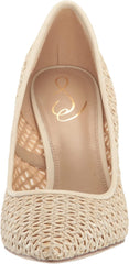 Sam Edelman Hazel Ivory Raffia Stiletto Heeled Slip On Pointed Toe Dress Pumps