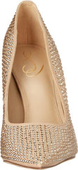 Sam Edelman Antonia Sesame Glitz Pointed Toe Slip On Spool Heel Fashion Pumps