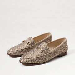 Sam Edelman Loraine Beige Multi Leather Slip-On Chain Detail Vamp Loafers Shoes