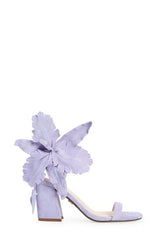 Cecelia New York Hibiscus Cielo Flower Ankle Tie Open Toe Block Heel Sandals