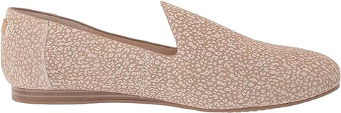 Toms Darcy Natural Mini Leopard Printed Suede Almond Toe Slip On Fashion Flats