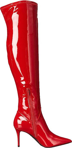 Jessica Simpson Over the Knee Boot Abrine Red Patent Side Pointed Toe Tall Boots