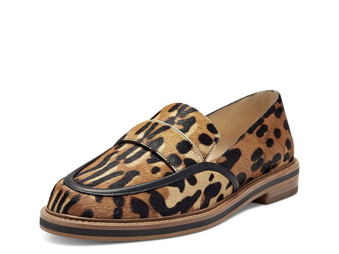 Vince Camuto Jordan Leopard Pony Hair Flat Slip On Casual Oxford Loafers Shoes