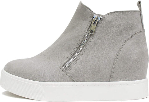 Soda Taylor Nubuck Hight Top Slip On Fashion Sneakers Light Grey