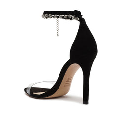Schutz Lah Black Ankle Strap Embellished Open Toe Stiletto Heeled Fashion Sandal