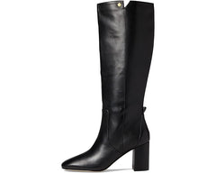 Cole Haan Chrystie Black Leather Square Toe Block Heeled Knee High Fashion Boots