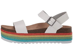 Dirty Laundry by Chinese Laundry Palms White Multi Espadrille Wedge Open Sandals