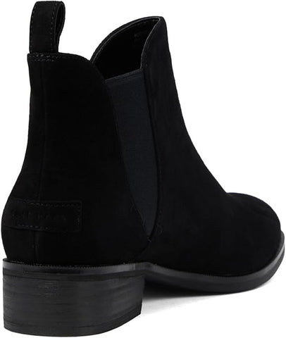 Cole Haan Laina Black Canary Suede/Tonal Gore Almond Toe Pull On Ankle Boots