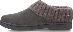 Clarks Grey Knitted Collar Winter Clog Rounded Closed Toe Slippers