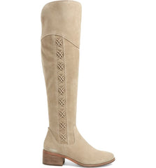 Vince Camuto Kreesell Taupe Suede Classic Over The Knee Tall Riding Flat Boots