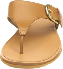 FitFlop Gracie Light Tan Adjustable Buckle Strap Open Round Toe Slip On Sandals