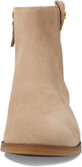 Cole Haan Leigh Dark Latte Suede Stacked Heel Almond Toe Fashion Ankle Booties