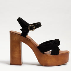 Sam Edelman Trista Black Open Toe Buckle Strap Block Heel Platform Sandals