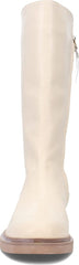 Sam Edelman Franka Ivory Rounded Toe Stacked Heel Knee High Leather Boots