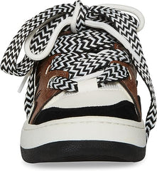 Steve Madden Roaring Brown Multi Double-Laced Lace Up Low Top Fashion Sneakers