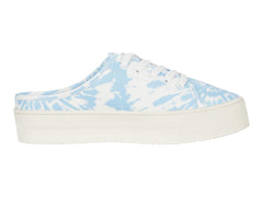 Jessica Simpson Eyden Lace up Mules Slip On Slide Sneakers Blue Printed