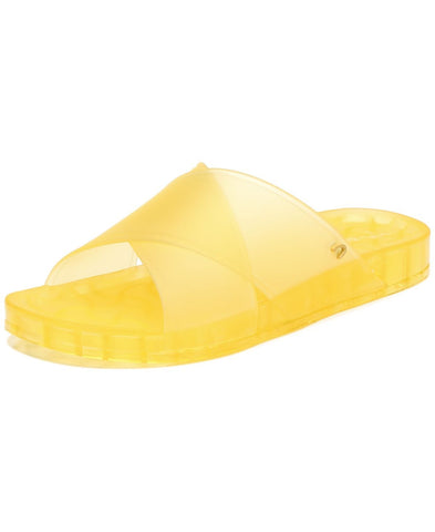 Sam Edelman Jelly Jaylee Lemon Color Block Translucent Slip On Slide Sandals