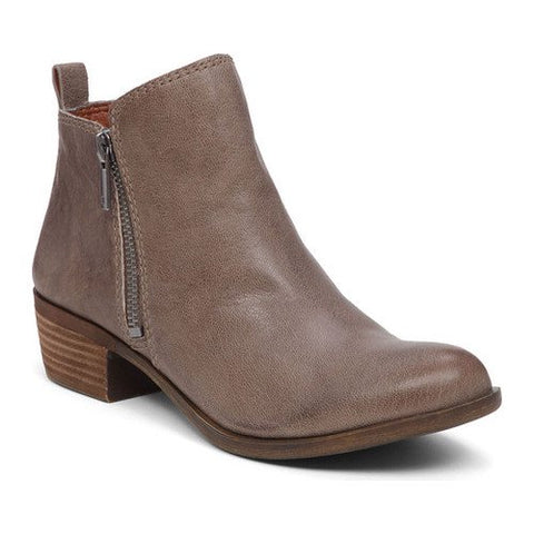Lucky Brand Basel Almond-Toe Ankle Booties Brindle Suede (8, Brindle Suede)