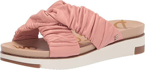 Sam Edelman Aliana Cali Rose Leather Wedge Cushioned Slip On Slides Sandals