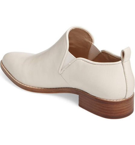 Pour La Victoire Felina Vanilla White Leather Almond Toe Man-Tailored Loafers