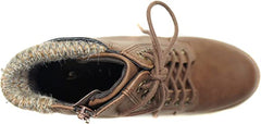 Soda Single Light Brown Lug Sole Chunky Heel Lace Up Platform Combat Wide Boots