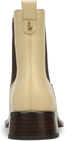Sam Edelman Thelma Eggshell Chunky Heel Pull On Squared Toe Fashion Ankle Boots