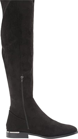 Nine West Allair2 Black2 Suede Stacked Heel Round Toe Over The Knee Fashion Boot