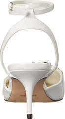 Nine West Arnice White Patent Stiletto Heel Pointed Toe Ankle Strap Fashion Pump