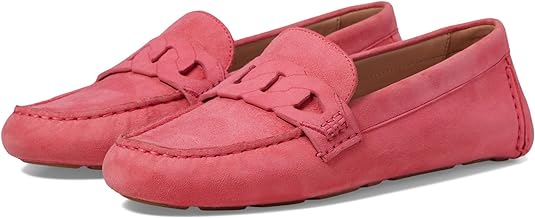 Cole Haan Evelyn Chain Driver Camelia Rose Suede Slip On Round Toe Flats Loafers