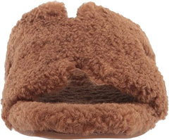 Steve Madden Seek Natural Slip On Squared Open Toe Comfy Flat Furry Slippers