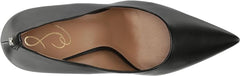 Sam Edelman Antonia Black Leather Pointed Toe Slip On Spool Heel Fashion Pumps