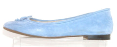 Sam Edelman Kaylee Light Blue Leather Almond Toe Slip On Detailed Ballet Flats