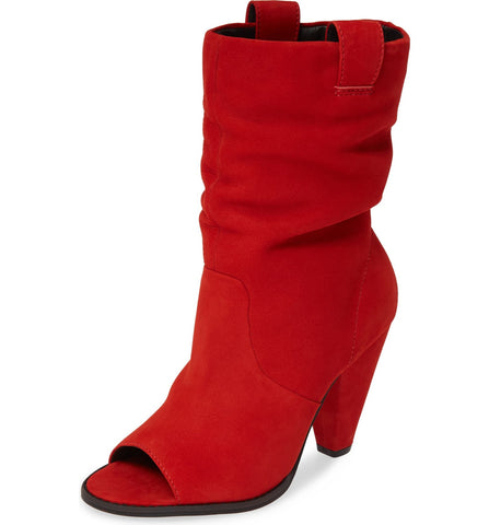 LFL by Lust For Life Cleo Slouchy Shaft  Open Toe Pull On Covered Heeled Boots