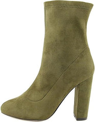LFL Lust For Life Macey Army Green Suede Rebel Touch High Heel Egdy Ankle Boots
