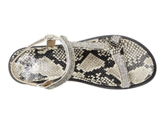 Vince Camuto Arabelem Natural Snake Ankle Strap Fashion Rhinestone Flat Sandals