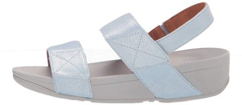 FitFlop Women's Wedge Sandal Mina Light Blue Wedge Mule Sandals