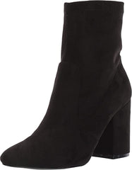 Steve Madden Revolution Bootie Block Heeled Pointed Toe Ankle Boots Black Suede
