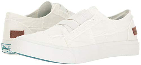 Blowfish Women's Marley Fashion Sneaker, White Color Washed Canvas, (7)