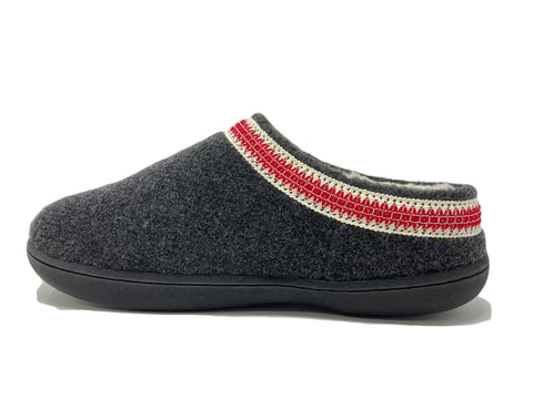 Clarks Indoor and Outdoor Charcoal Slipper Cozy Wool Mule Slip-On Fur Lined Clog