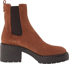 Sam Edelman Anderson Frontier Brown Chunky Heel Rounded Toe Pull On Chelsea Boot