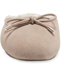 Jessica Simpson Tracee Cheyenne Cozy Suede Bowed Round Toe Slip On Flat Slippers