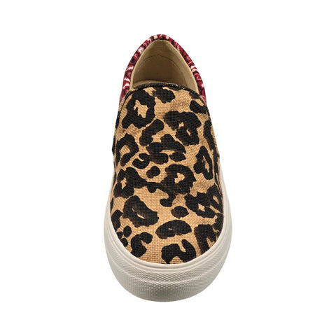 Steve Madden Gills Leopard Velvet Slip On Rounded Toe Casual Platform Sneakers